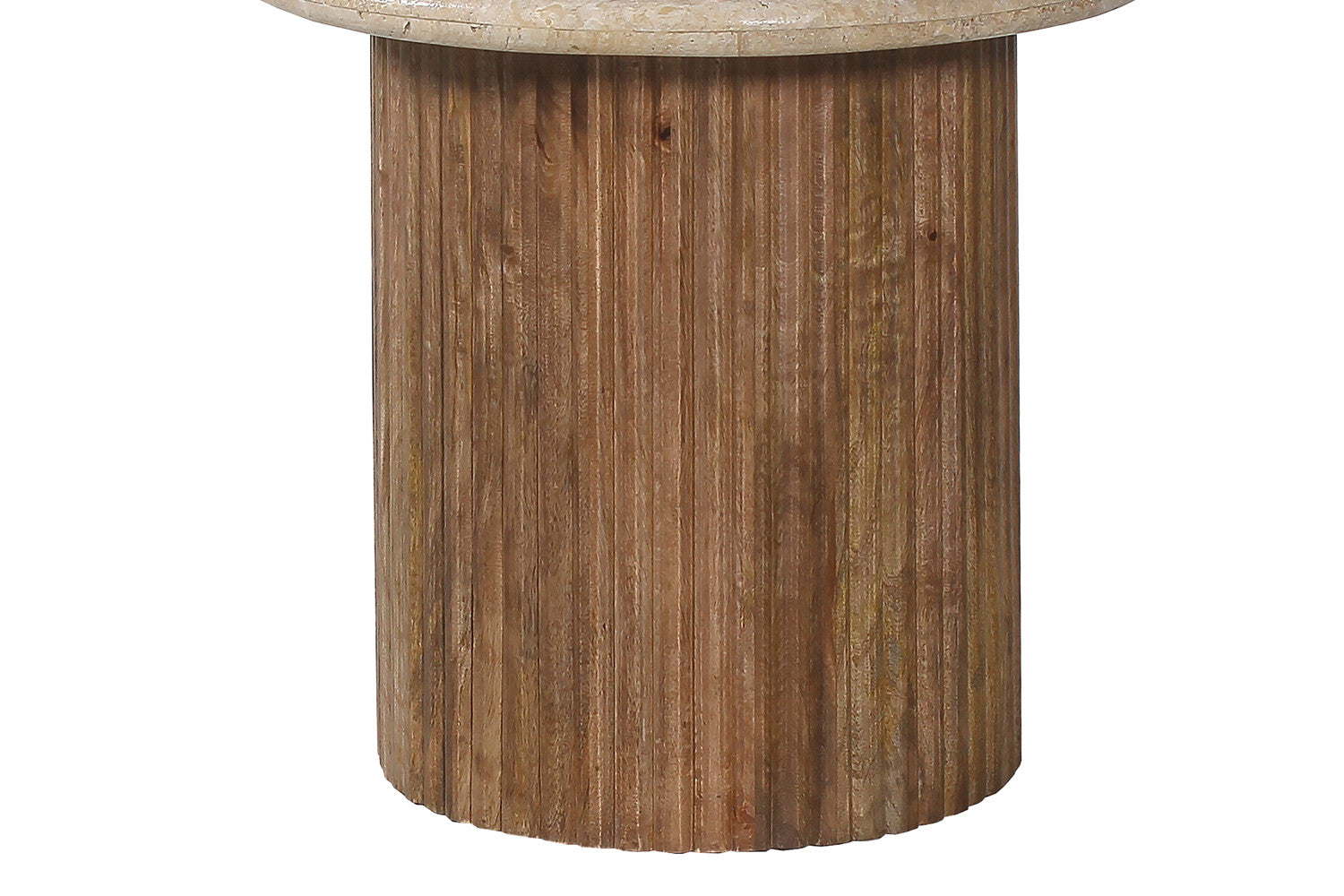 Bijzettafel 'Louis' 50 cm Mango hout met Travertin Beige