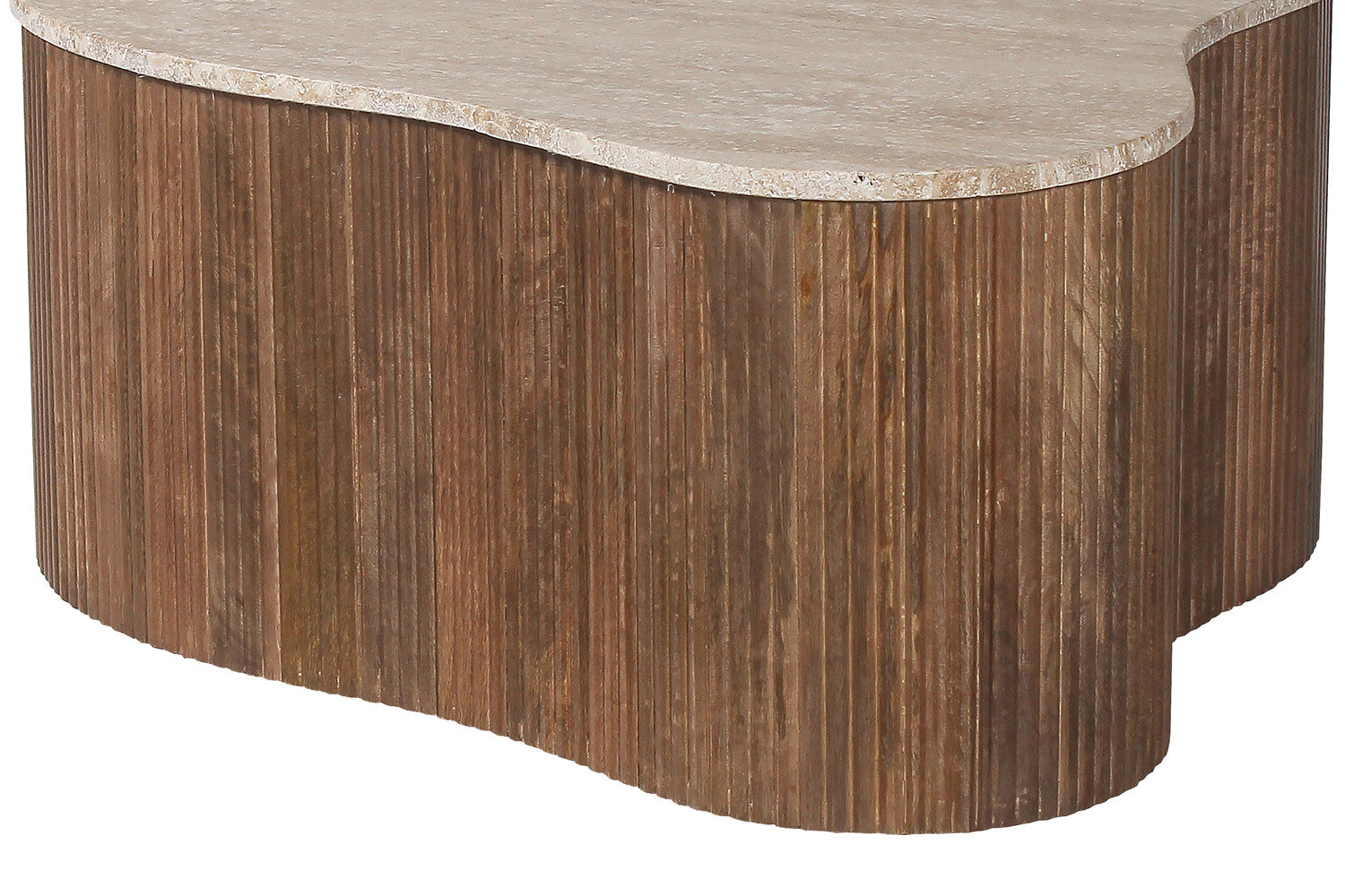 Salontafel 'Paul' 83 cm Mango hout met Travertin Beige
