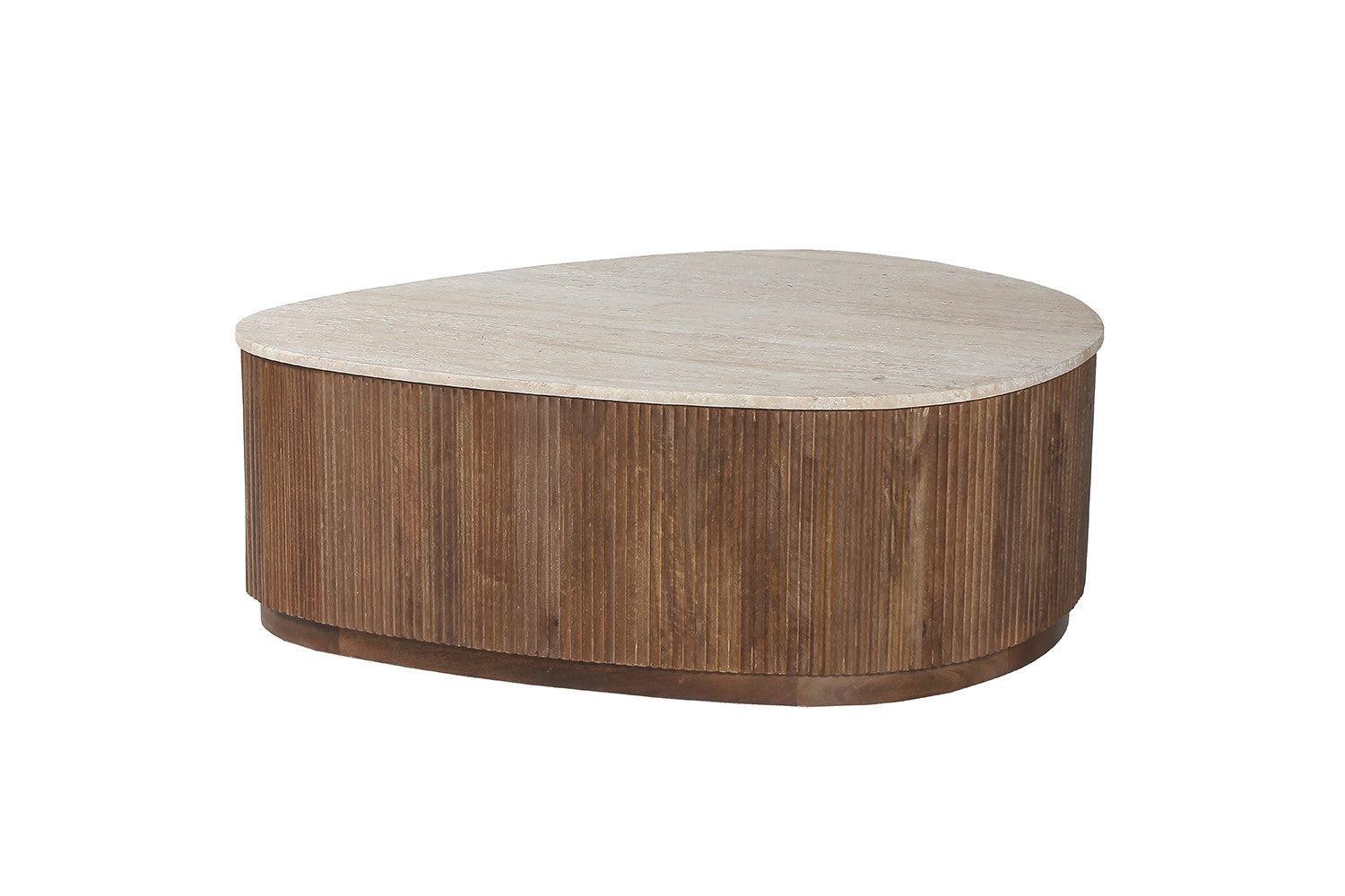 Salontafel 'Nolan' 100 cm Mango hout met Travertin Beige