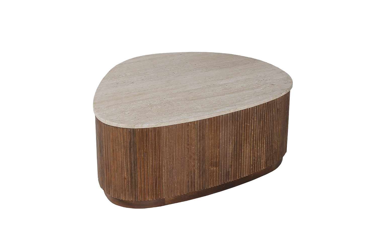 Salontafel 'Nolan' 100 cm Mango hout met Travertin Beige