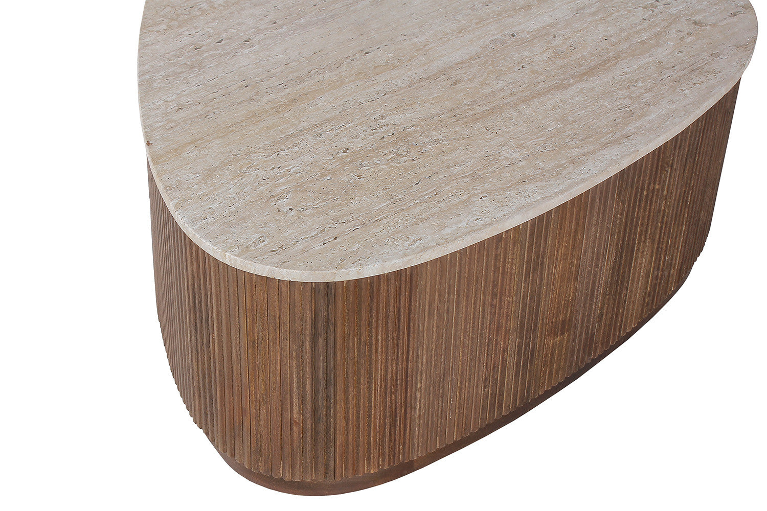 Salontafel 'Nolan' 100 cm Mango hout met Travertin Beige