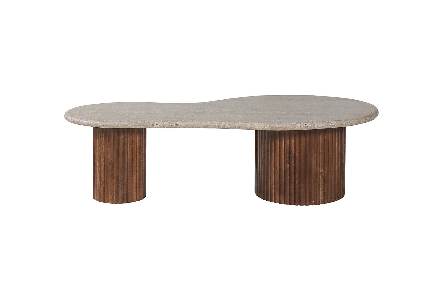 Salontafel 'Marlon' 120 cm Mango hout met Travertin Beige