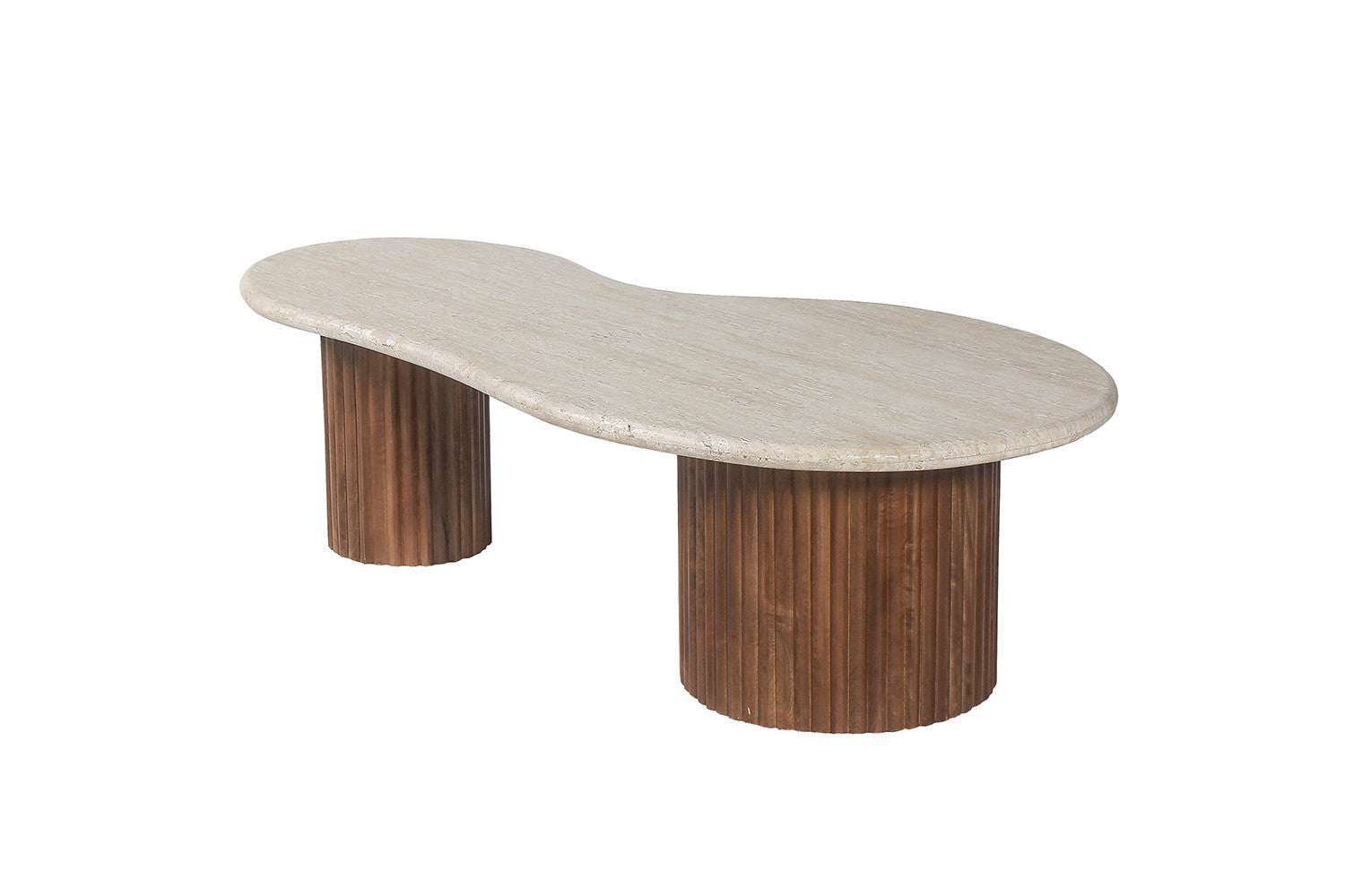 Salontafel 'Marlon' 120 cm Mango hout met Travertin Beige