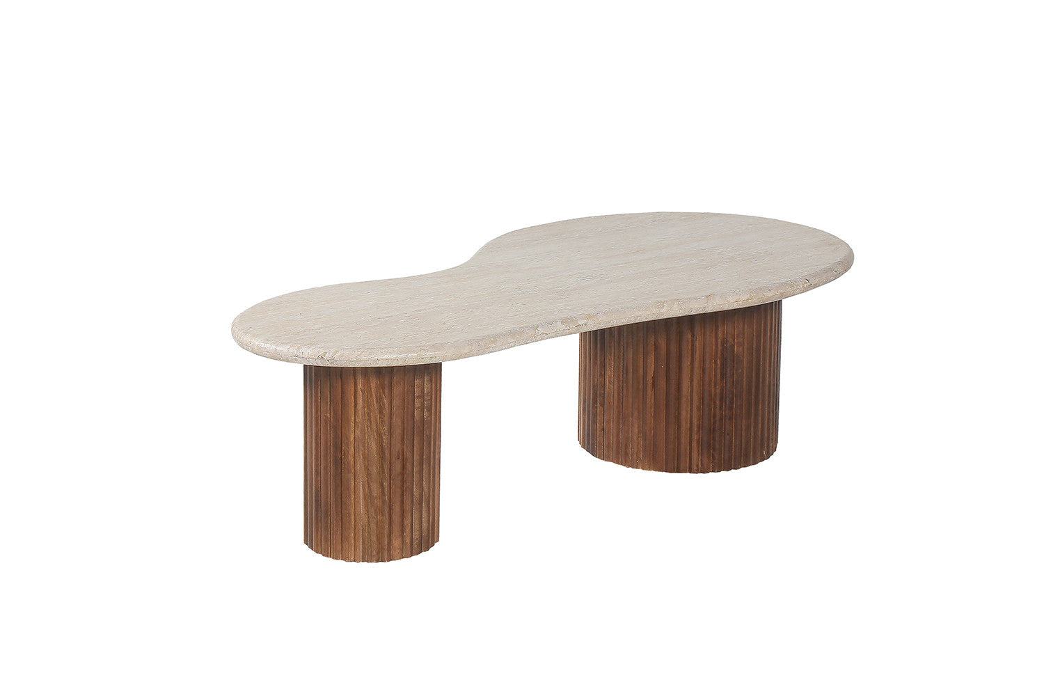 Salontafel 'Marlon' 120 cm Mango hout met Travertin Beige