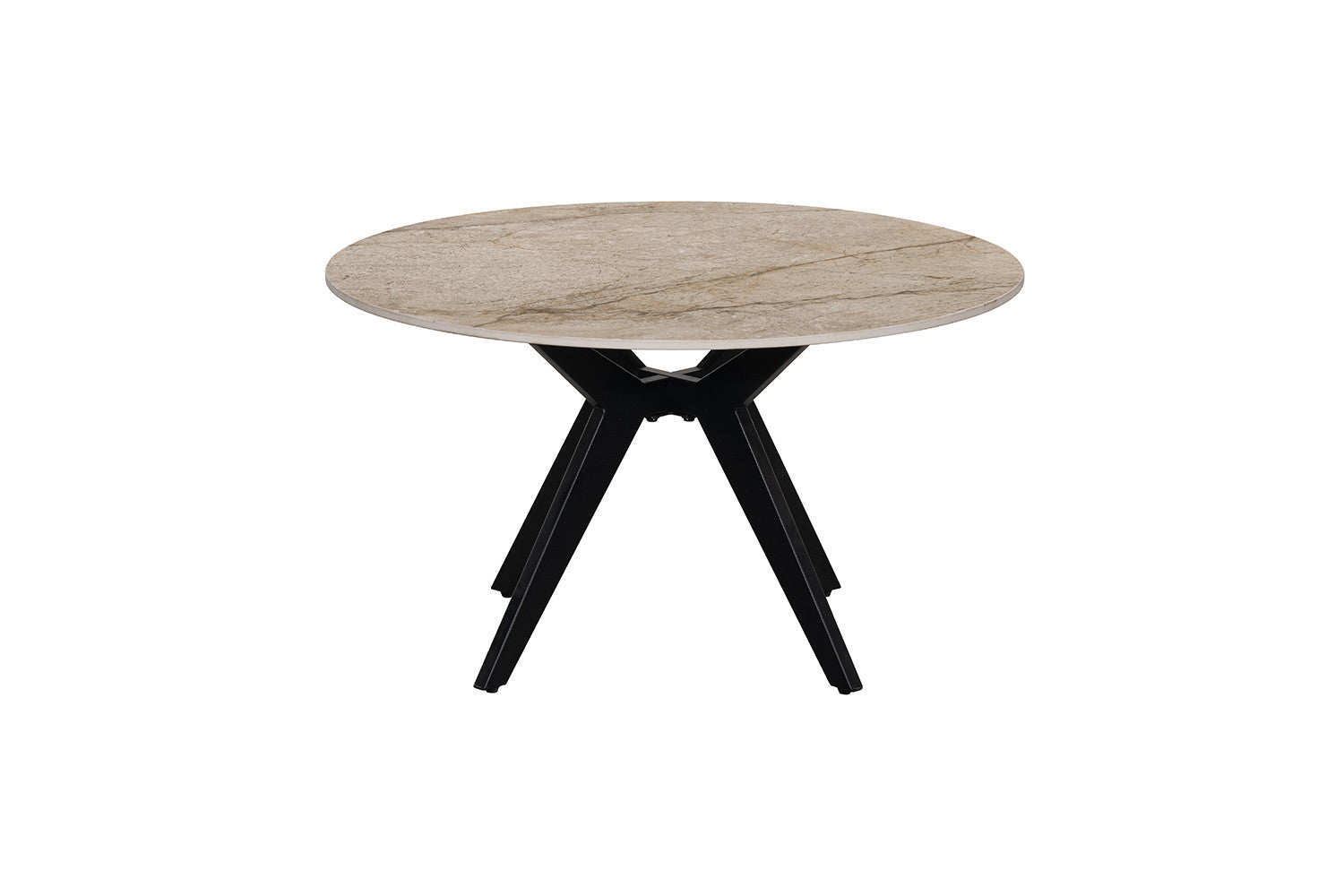 Salontafel 'Apollo' 80 cm Rond Glanzend Steen Shakespear beige