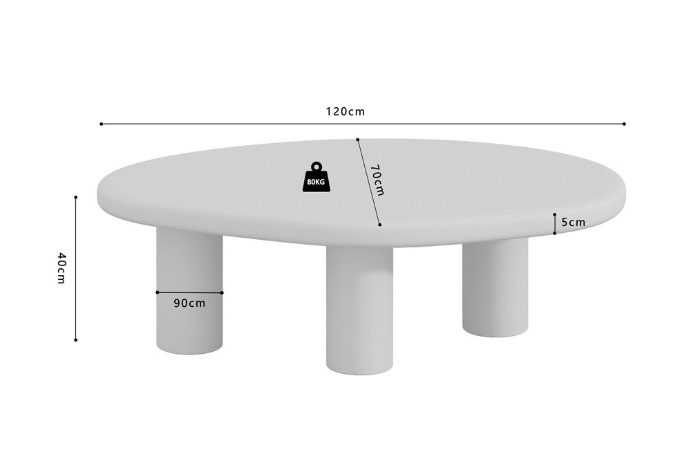 Salontafel 'Tavira' 120 cm Cement Ecru