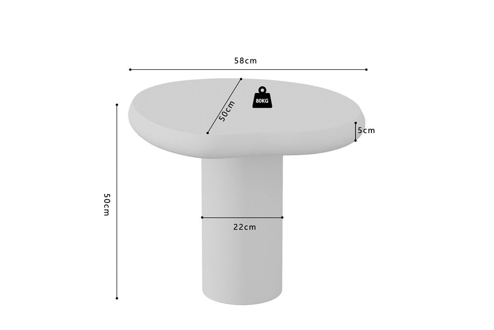 Salontafel 'Tavira' 58 cm Cement Ecru