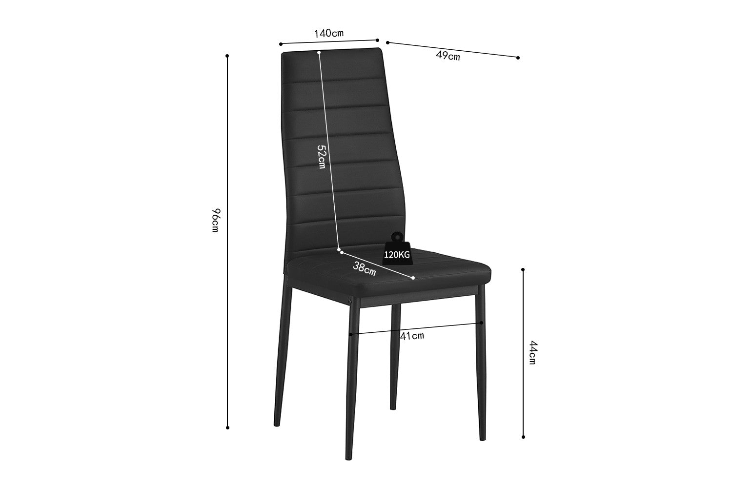Set van 4 stoelen 'Cato/Kenzo' PU Zwart