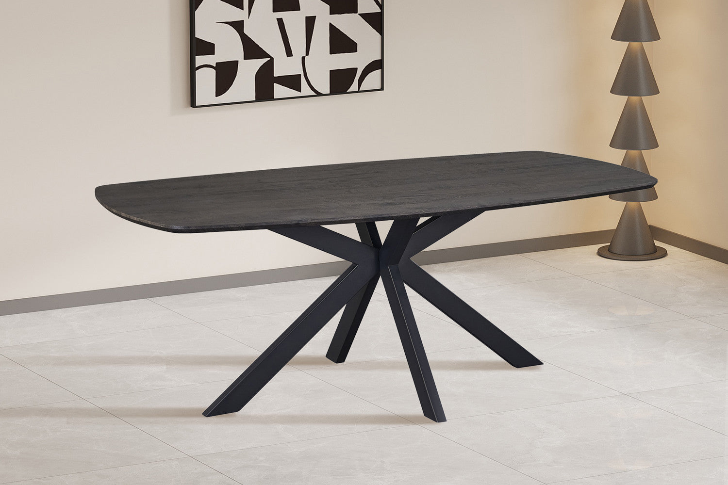 Tafel 'Aziz' 200 cm Deens Ovaal Decor Donkerbruin