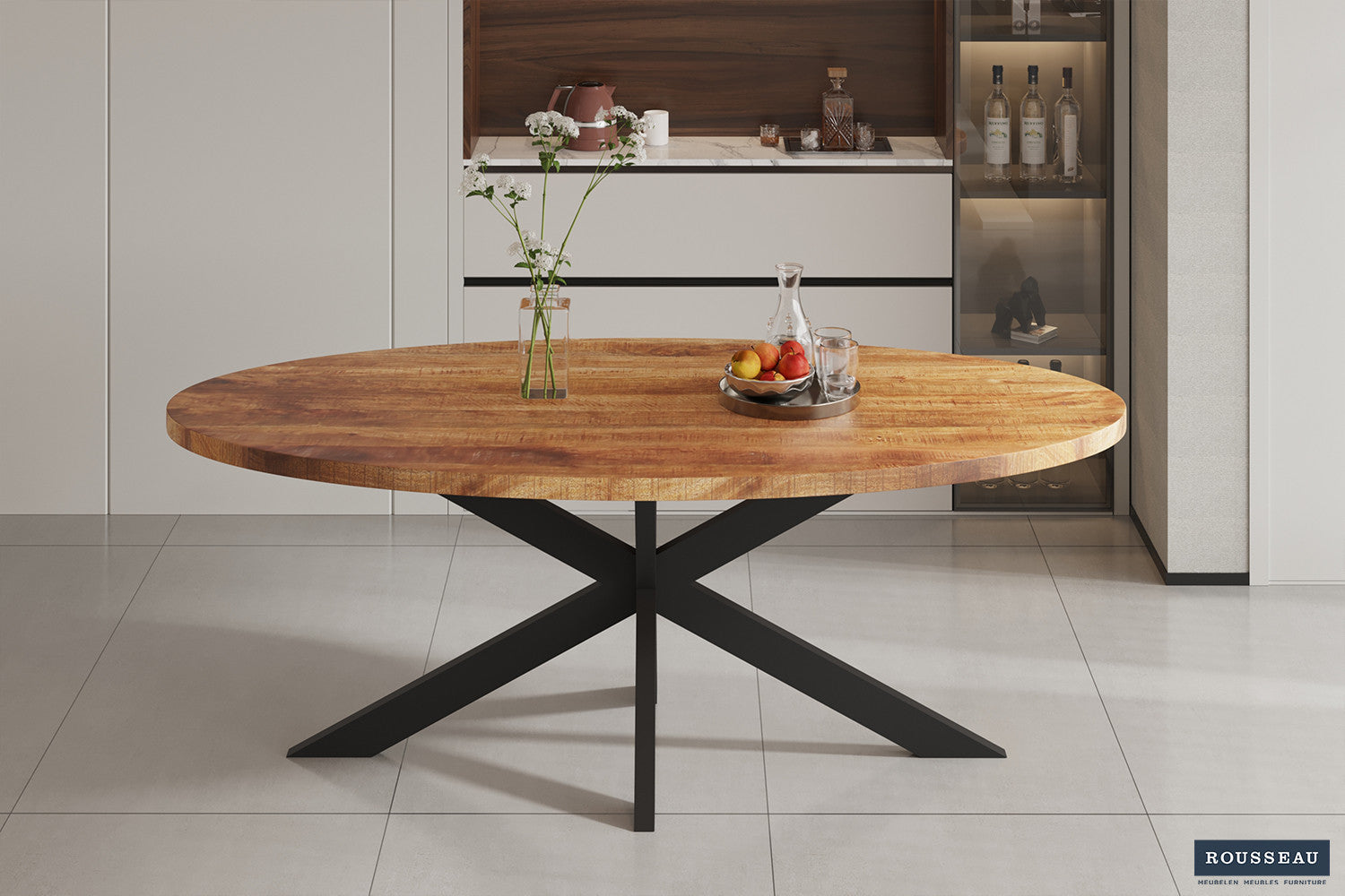 Alexa' 200 cm Ovaal Mango hout