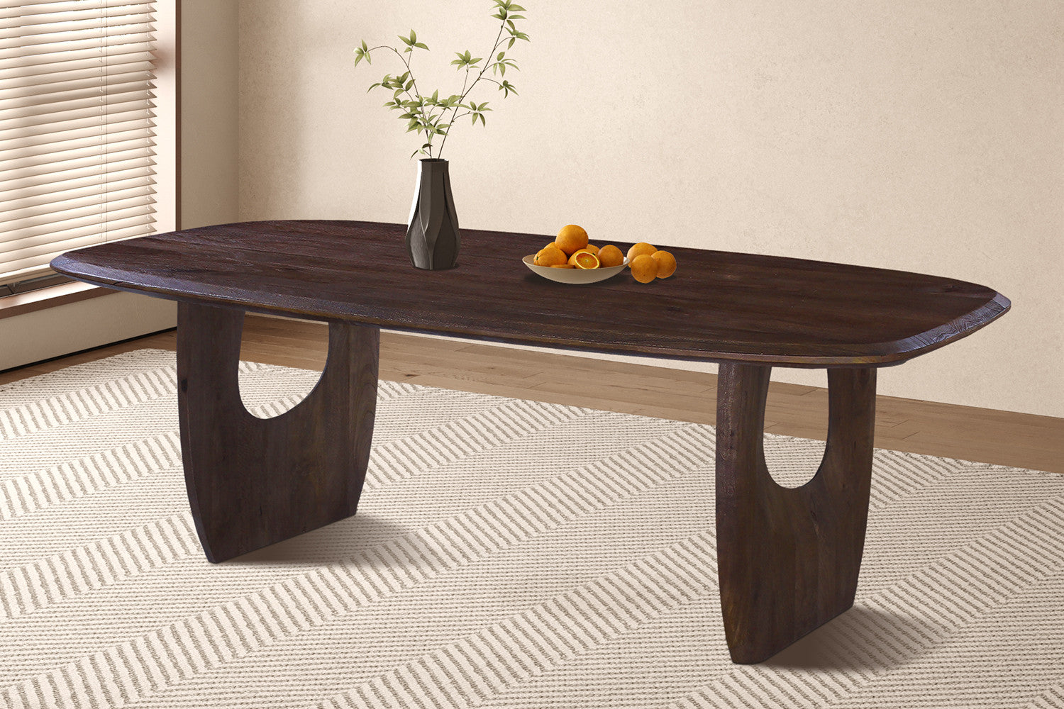 Tafel 'Braga' Deens Ovaal Mango hout Donkerbruin