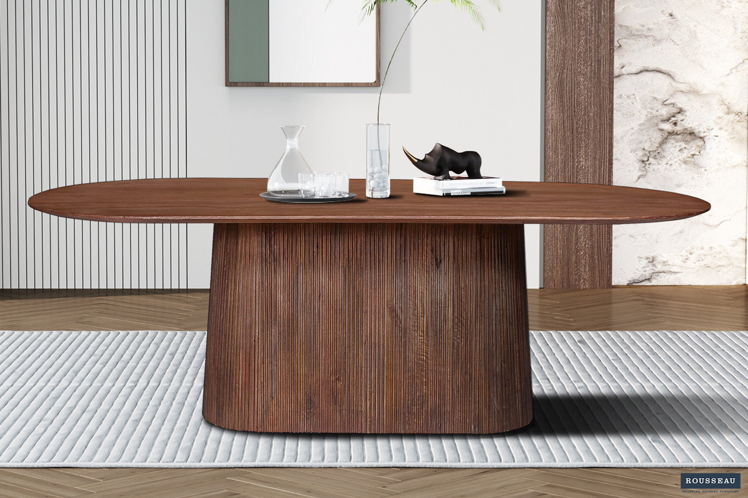 'Miguel' 230 cm Ovaal Mango hout Lichtbruin