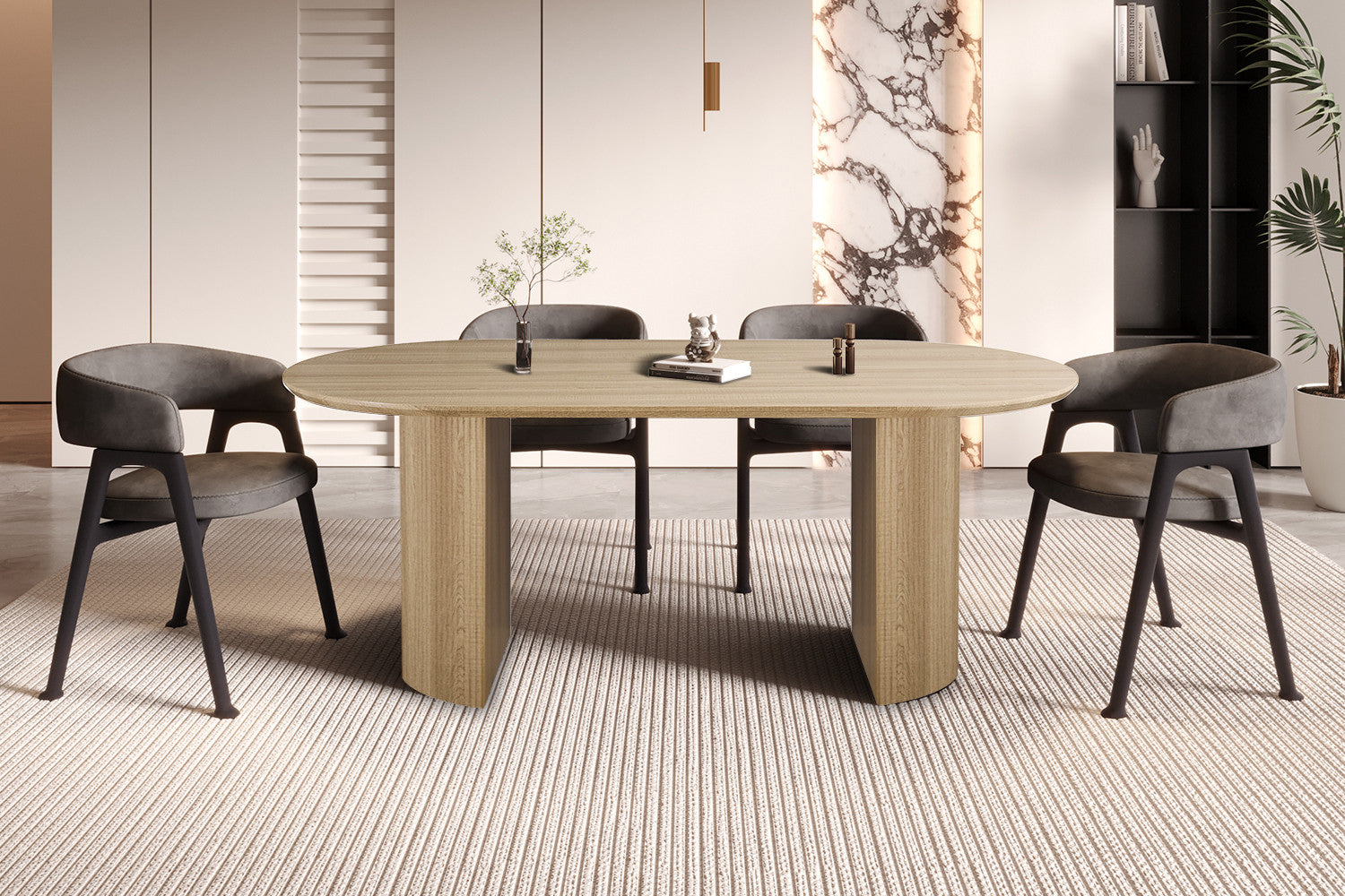 'Lagos' 200 cm Ovaal Decor Eik Naturel
