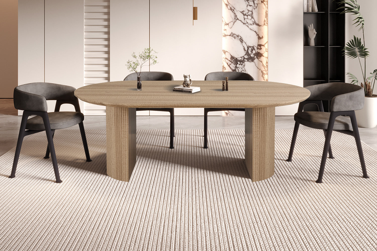 'Lagos' 220 cm Ovaal Decor Eik Naturel