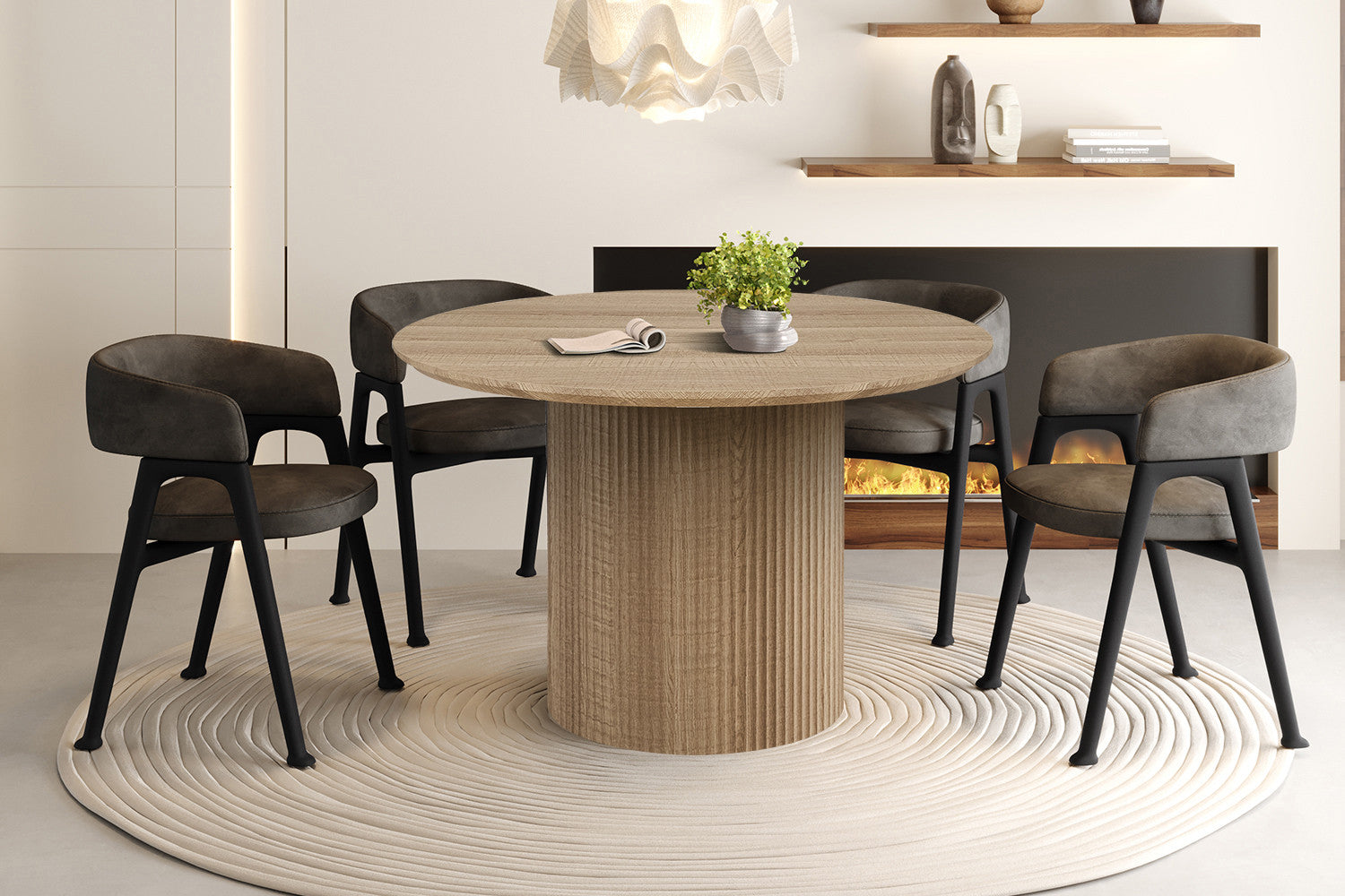 'Lagos' 120 cm Rond Decor Eik Naturel