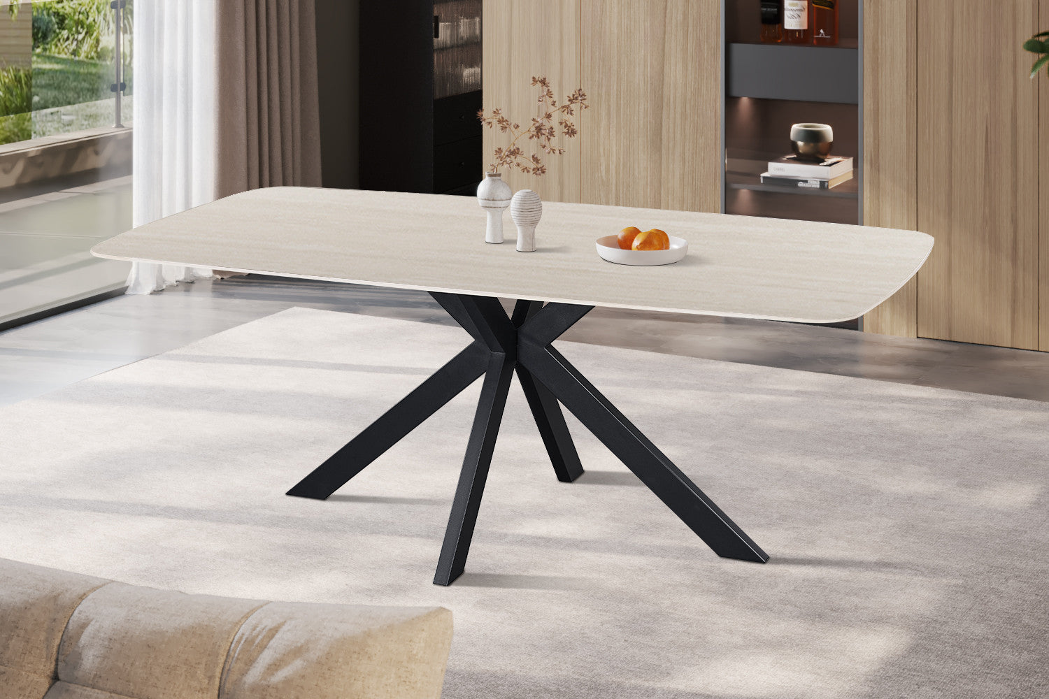 - Tafel 'Apollo' 200 cm Deens Ovaal Steen Baroque Grijs
