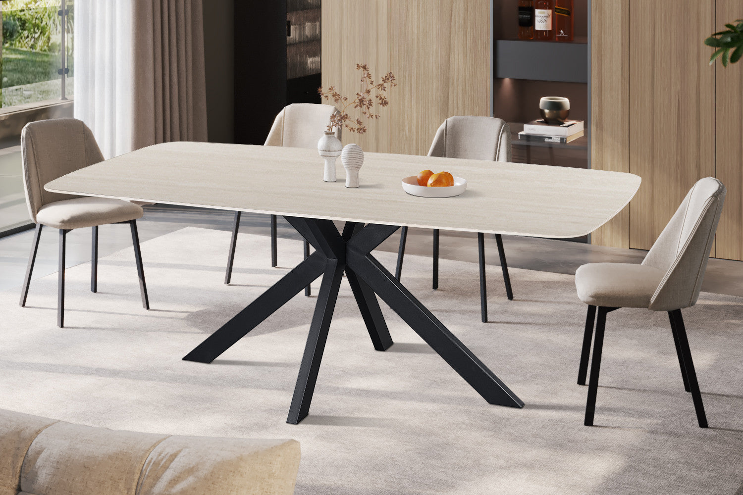 - Tafel 'Apollo' 200 cm Deens Ovaal Steen Baroque Grijs