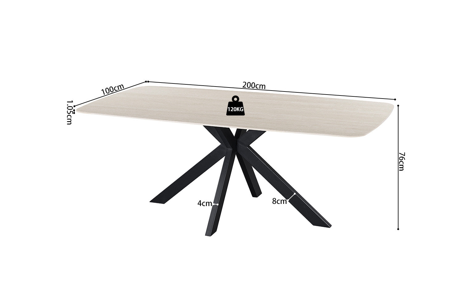 - Tafel 'Apollo' 200 cm Deens Ovaal Steen Baroque Grijs