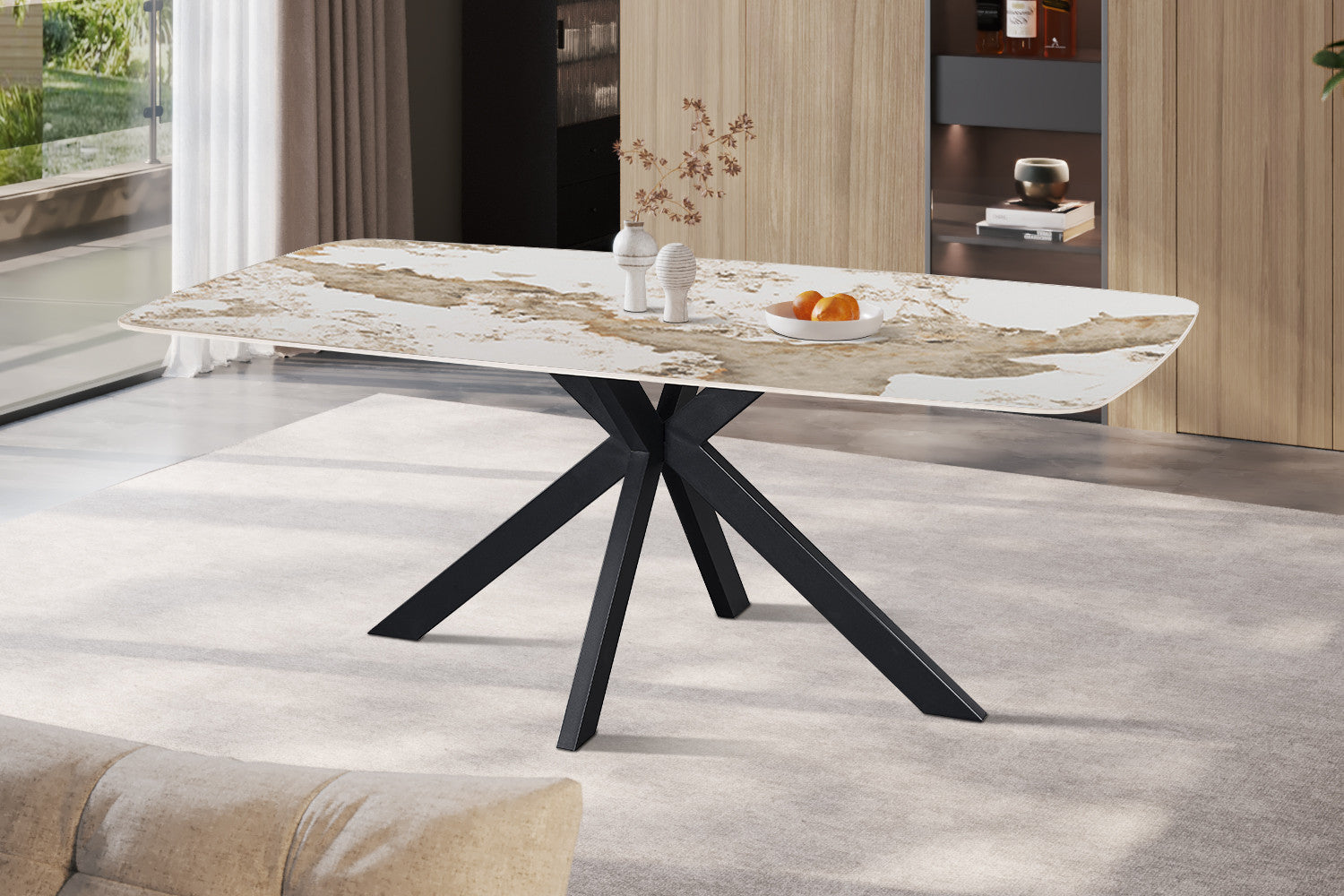 - Tafel 'Apollo' 200 cm Deens Ovaal Glanzend Steen Pandora