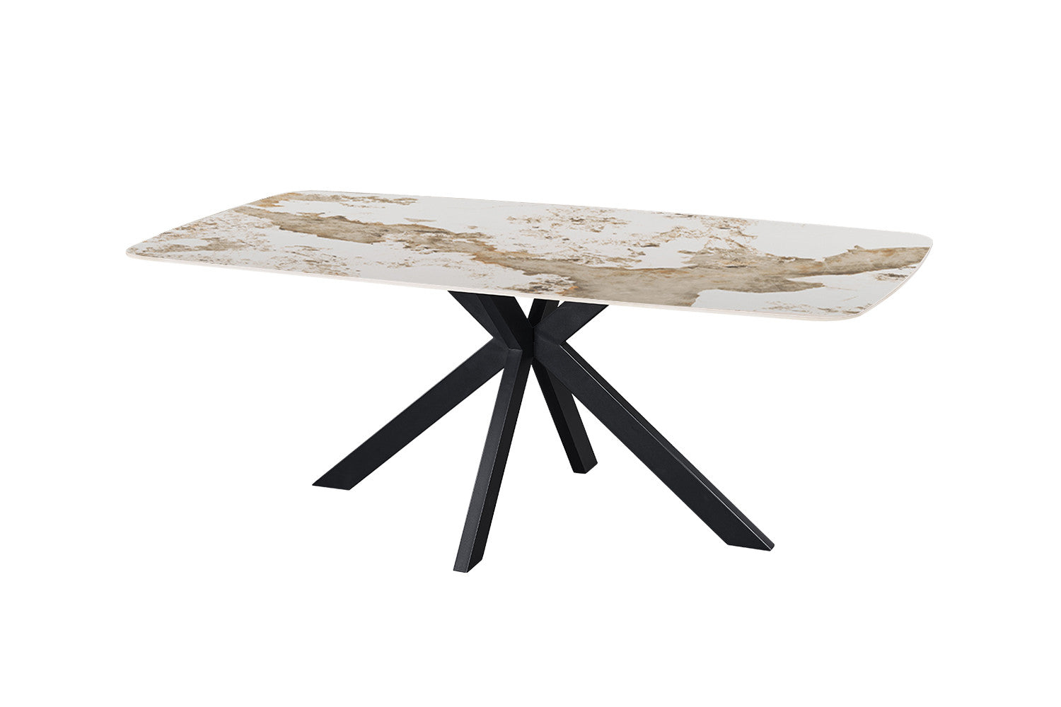 - Tafel 'Apollo' 200 cm Deens Ovaal Glanzend Steen Pandora