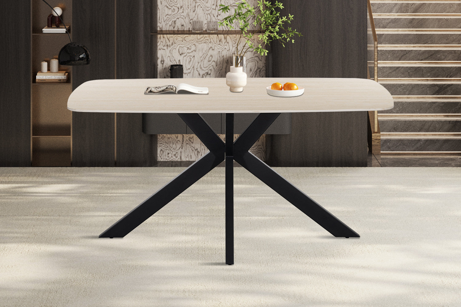 Tafel 'Apollo' 160 cm Deens Ovaal steen Baroque beige