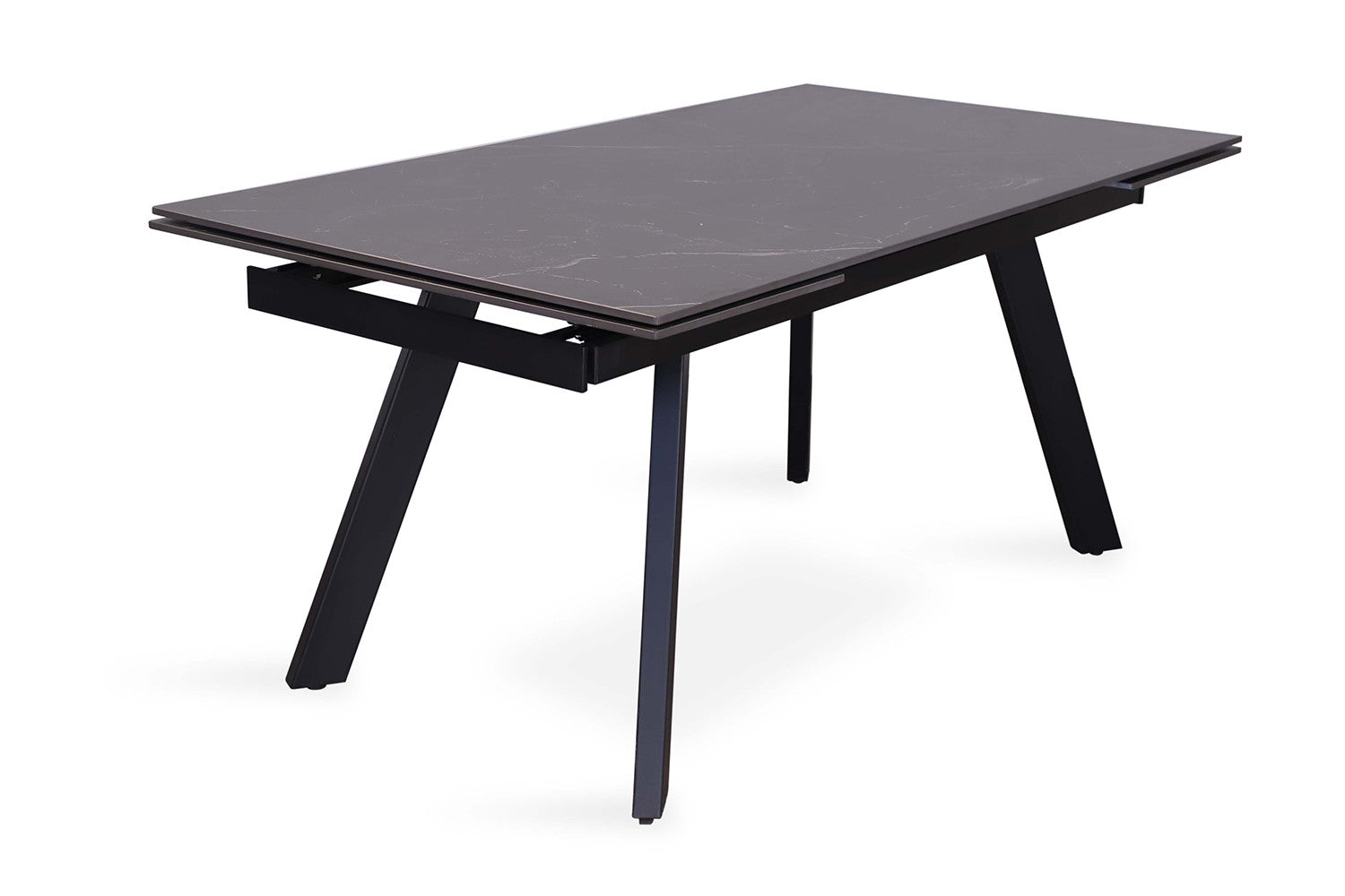 Uitschuifbare tafel 'Hera' 160-240 cm Rechthoekig Steen Zwart