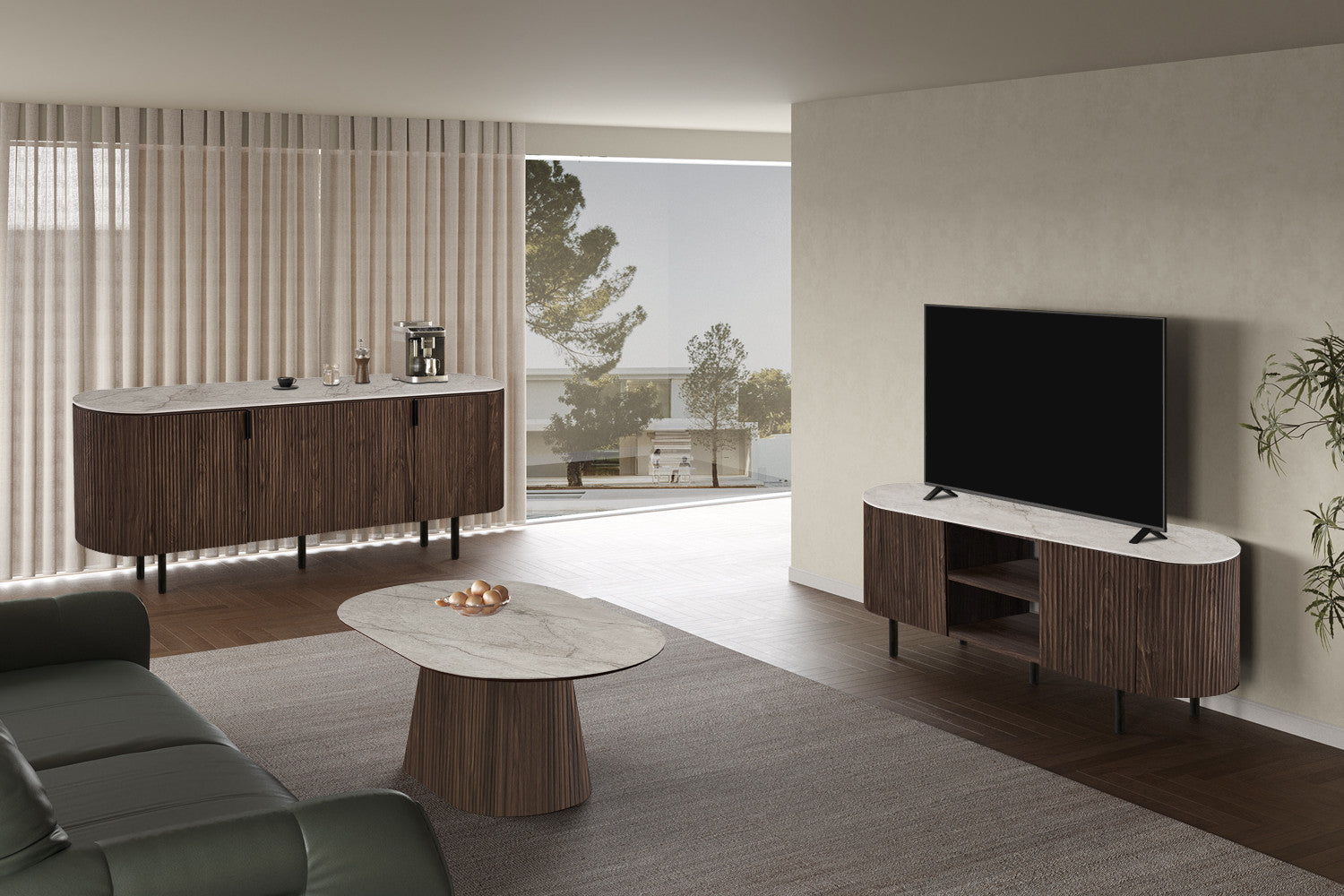 Salontafel 'Vigo' 120 cm Decor Donkere Eik Shakespear Beige