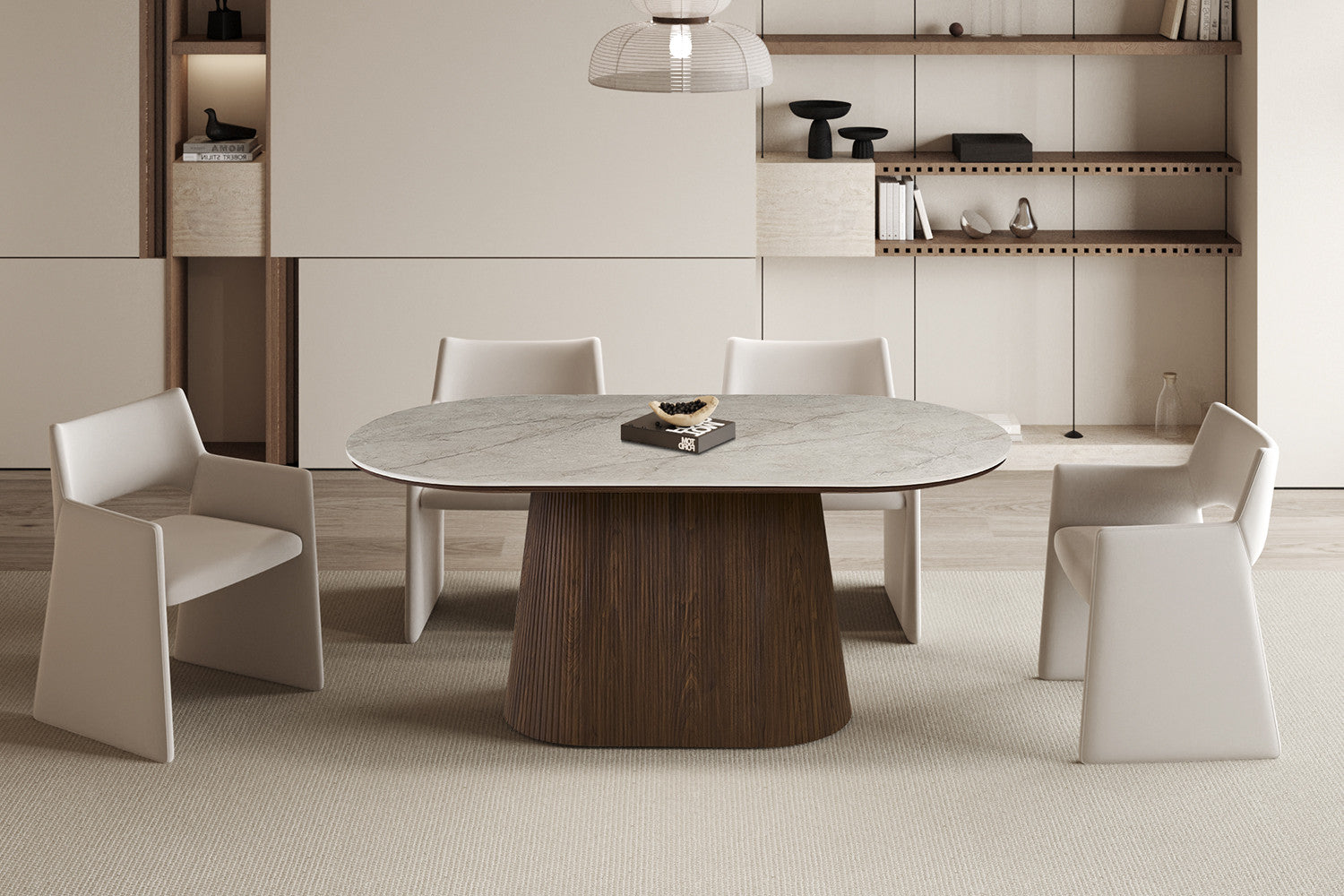 Tafel 'Vigo' 180 cm Ovaal Decor Donkere Eik Shakespear Beige