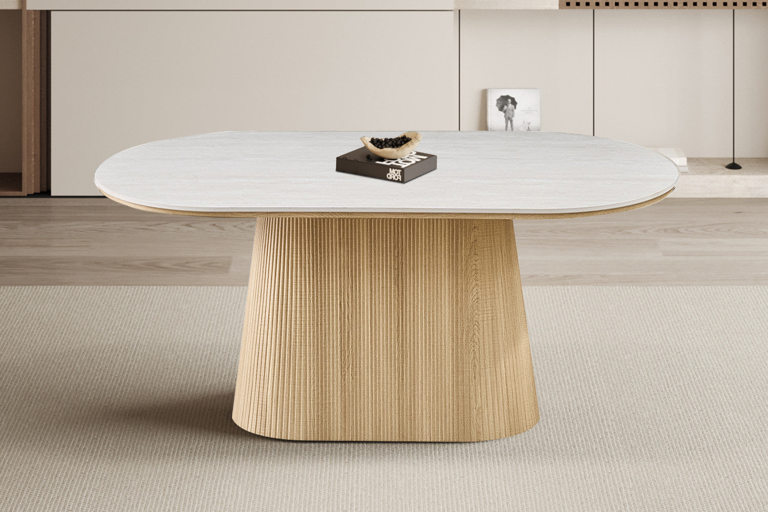 Tafel 'Vigo' 180 cm Ovaal Decor Naturel Eik Baroque Grijs