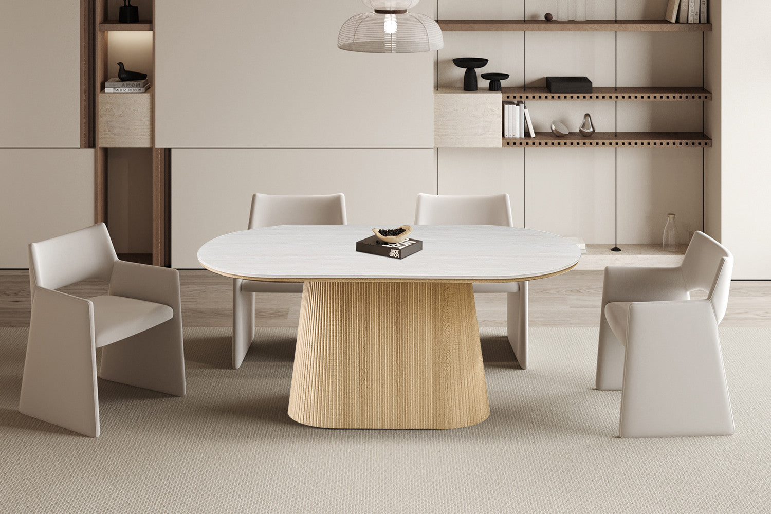 Tafel 'Vigo' 180 cm Ovaal Decor Naturel Eik Baroque Grijs