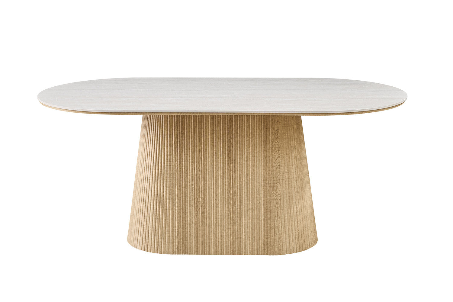Tafel 'Vigo' 180 cm Ovaal Decor Naturel Eik Baroque Grijs