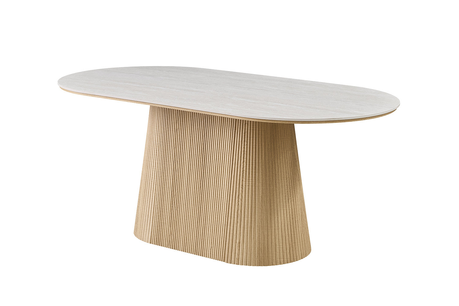 Tafel 'Vigo' 180 cm Ovaal Decor Naturel Eik Baroque Grijs