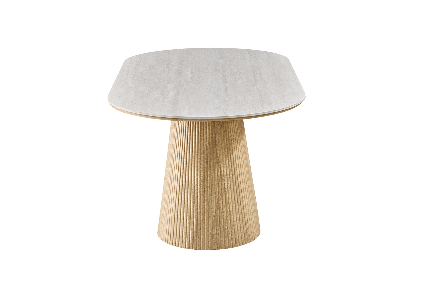 Tafel 'Vigo' 180 cm Ovaal Decor Naturel Eik Baroque Grijs