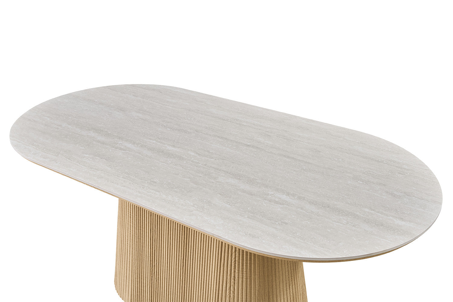 Tafel 'Vigo' 180 cm Ovaal Decor Naturel Eik Baroque Grijs