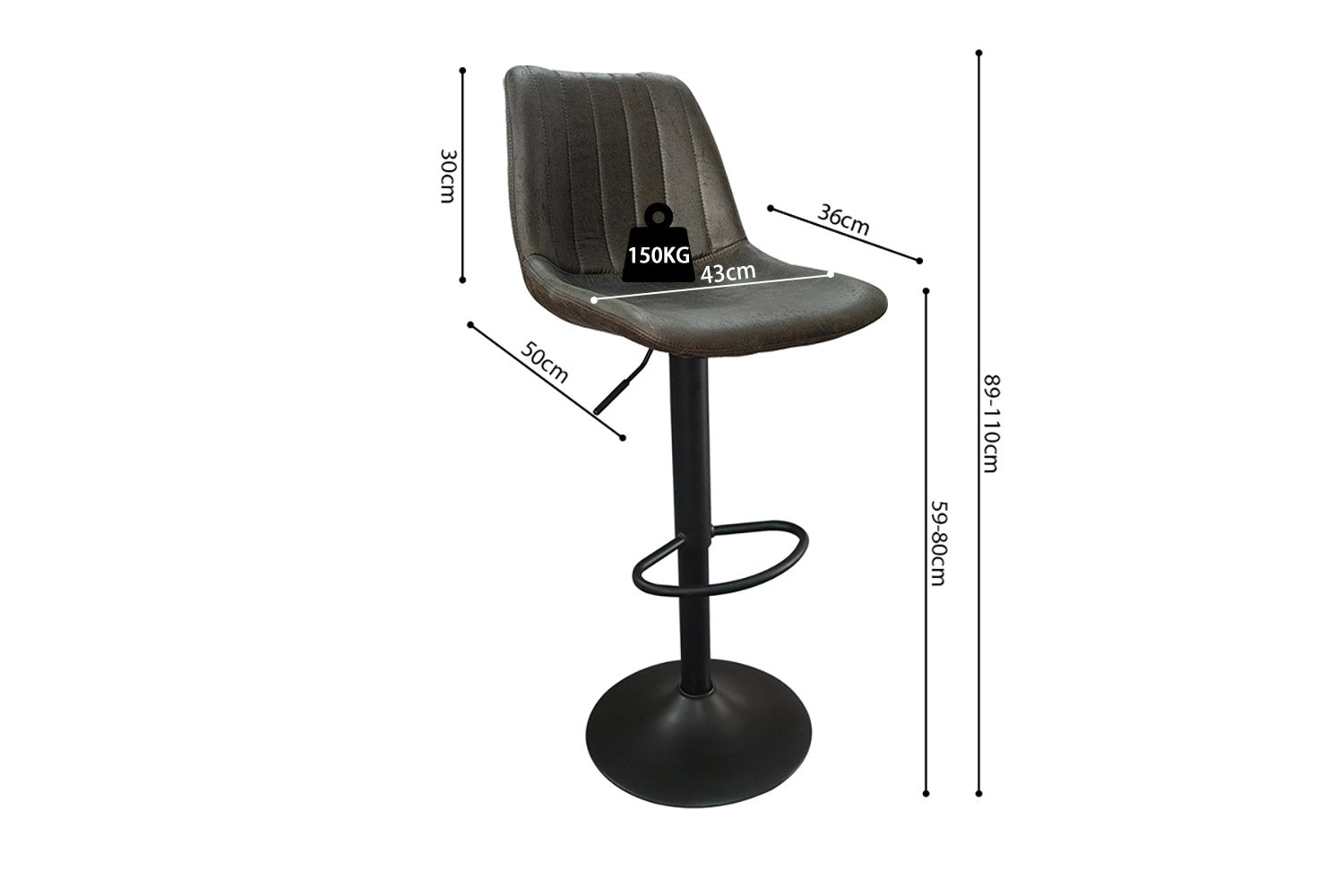 Barstoel 'Barcelona' PU Ote Topper 05 Donkerbruin
