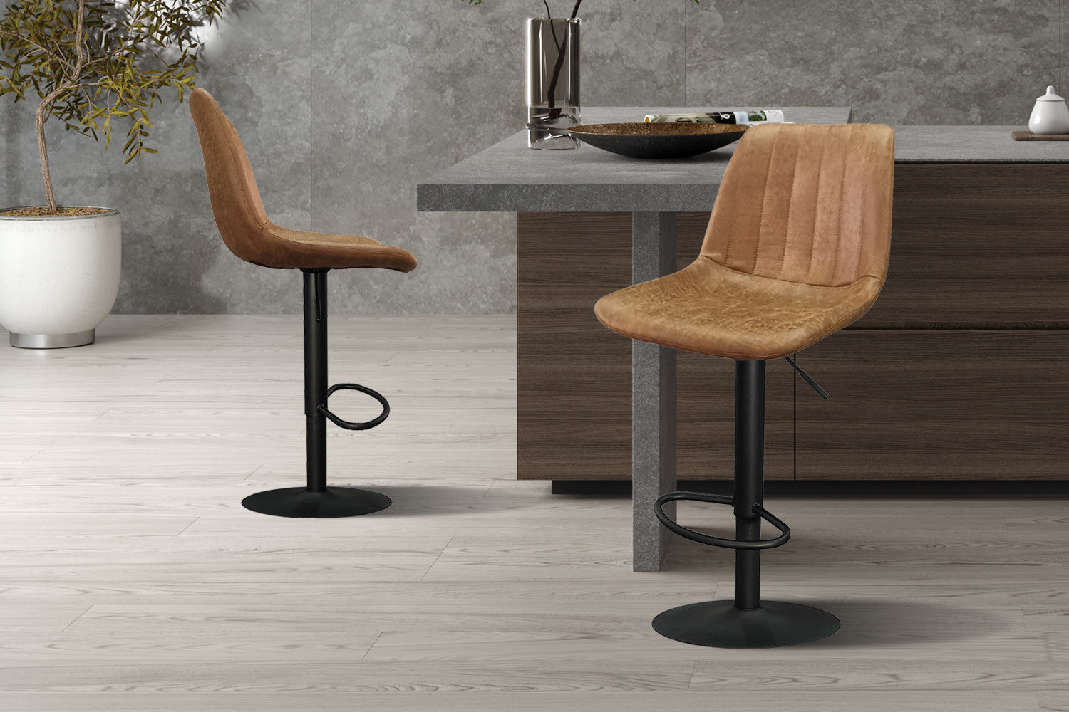 Barstoel 'Barcelona' PU Ote Topper 02 Cognac