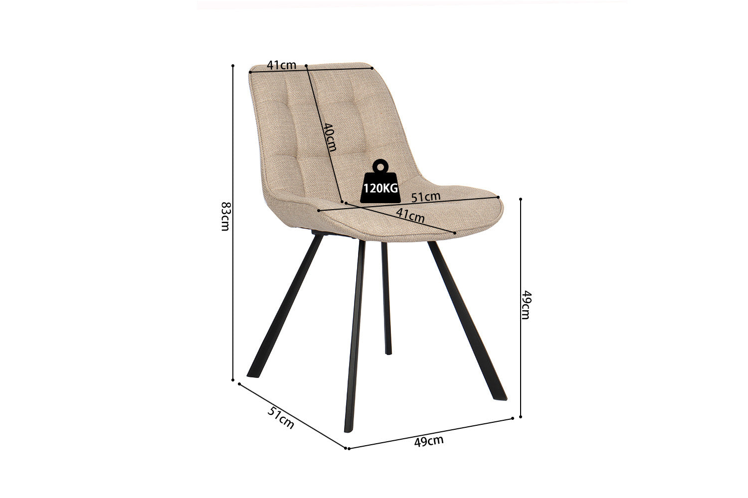 Stoel 'Ariba' Stof Ote Montego 178 Beige/Lichtgrijs