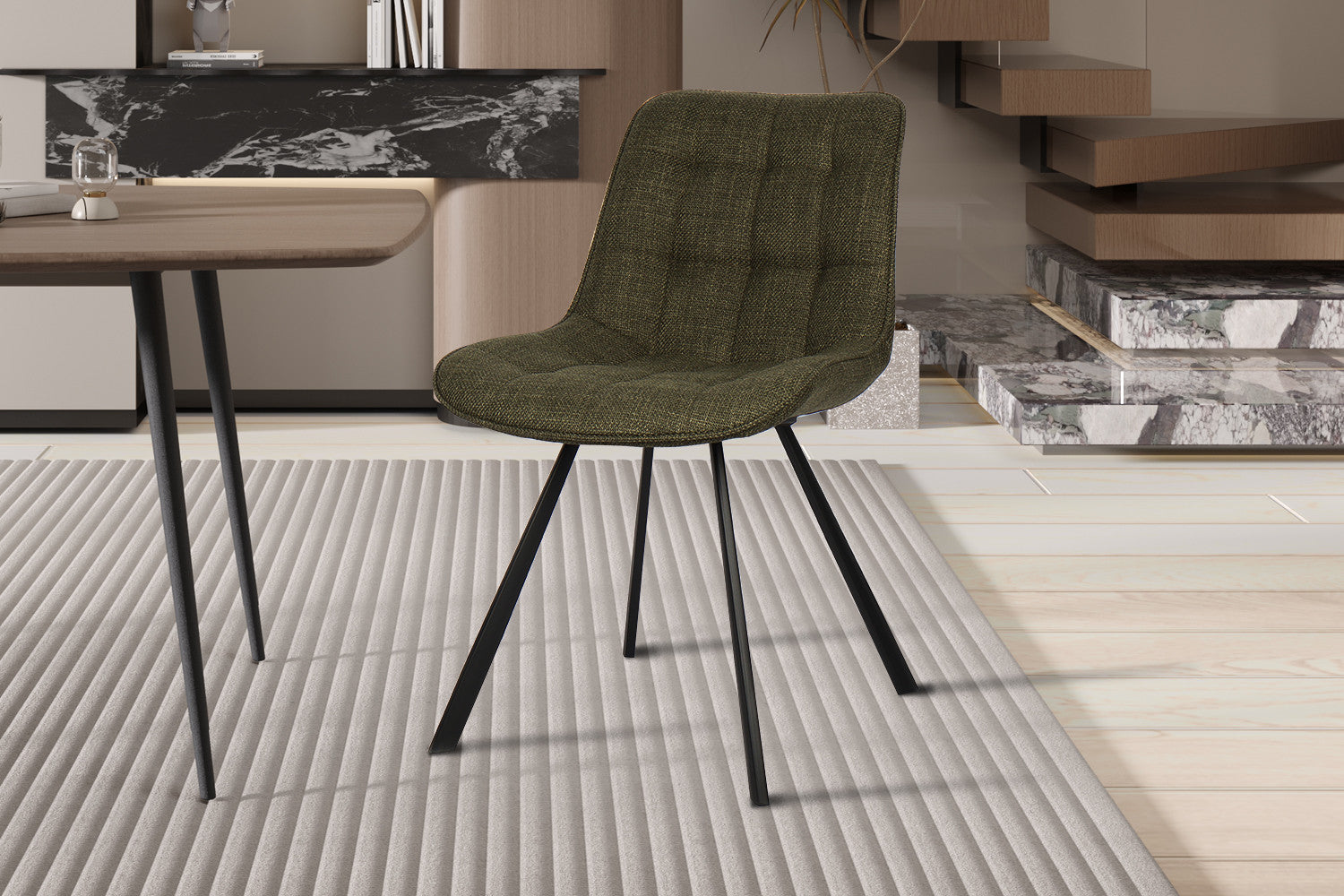 SALE - Stoel 'Ariba' Stof Ote Montego 350 Groen