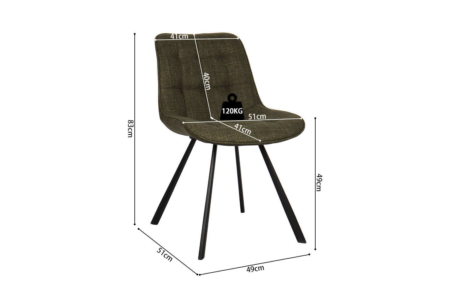 SALE - Stoel 'Ariba' Stof Ote Montego 350 Groen