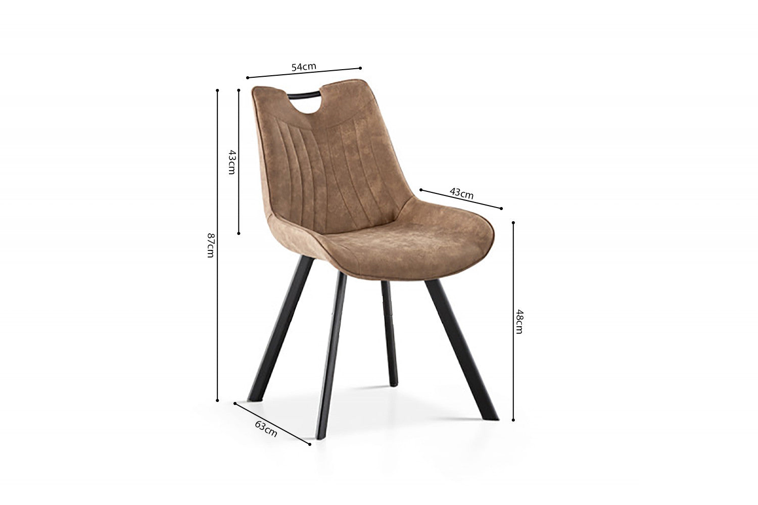 Stoel 'Pablo' Micro fiber PU Donkerbruin