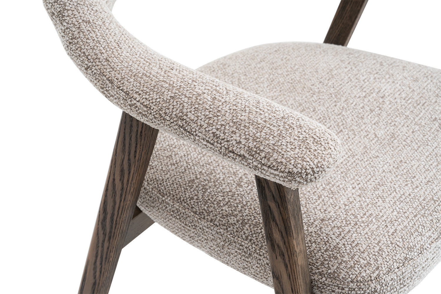 Stoel 'Coralie' Gerookte Massieve Eik Stof Ote Milan 130 Zand