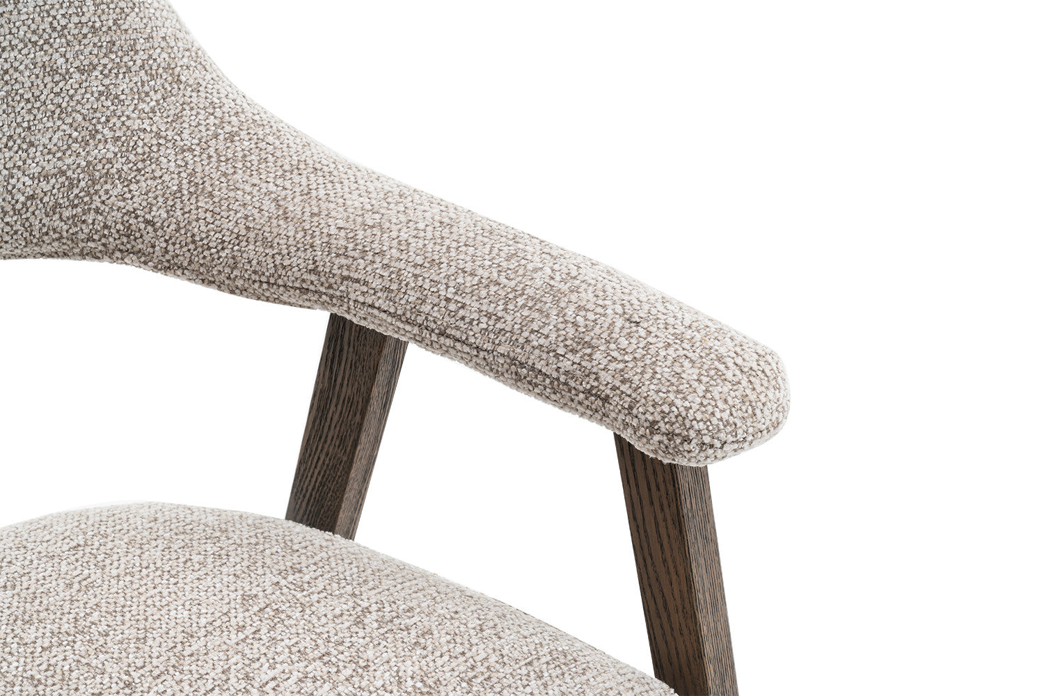 Stoel 'Coralie' Gerookte Massieve Eik Stof Ote Milan 130 Zand