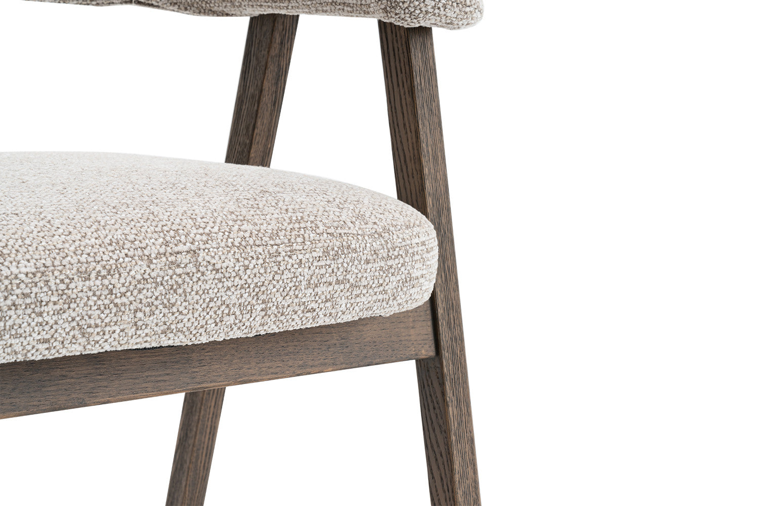 Stoel 'Coralie' Gerookte Massieve Eik Stof Ote Milan 130 Zand