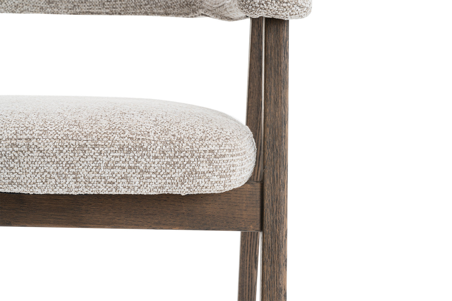 Stoel 'Coralie' Gerookte Massieve Eik Stof Ote Milan 130 Zand