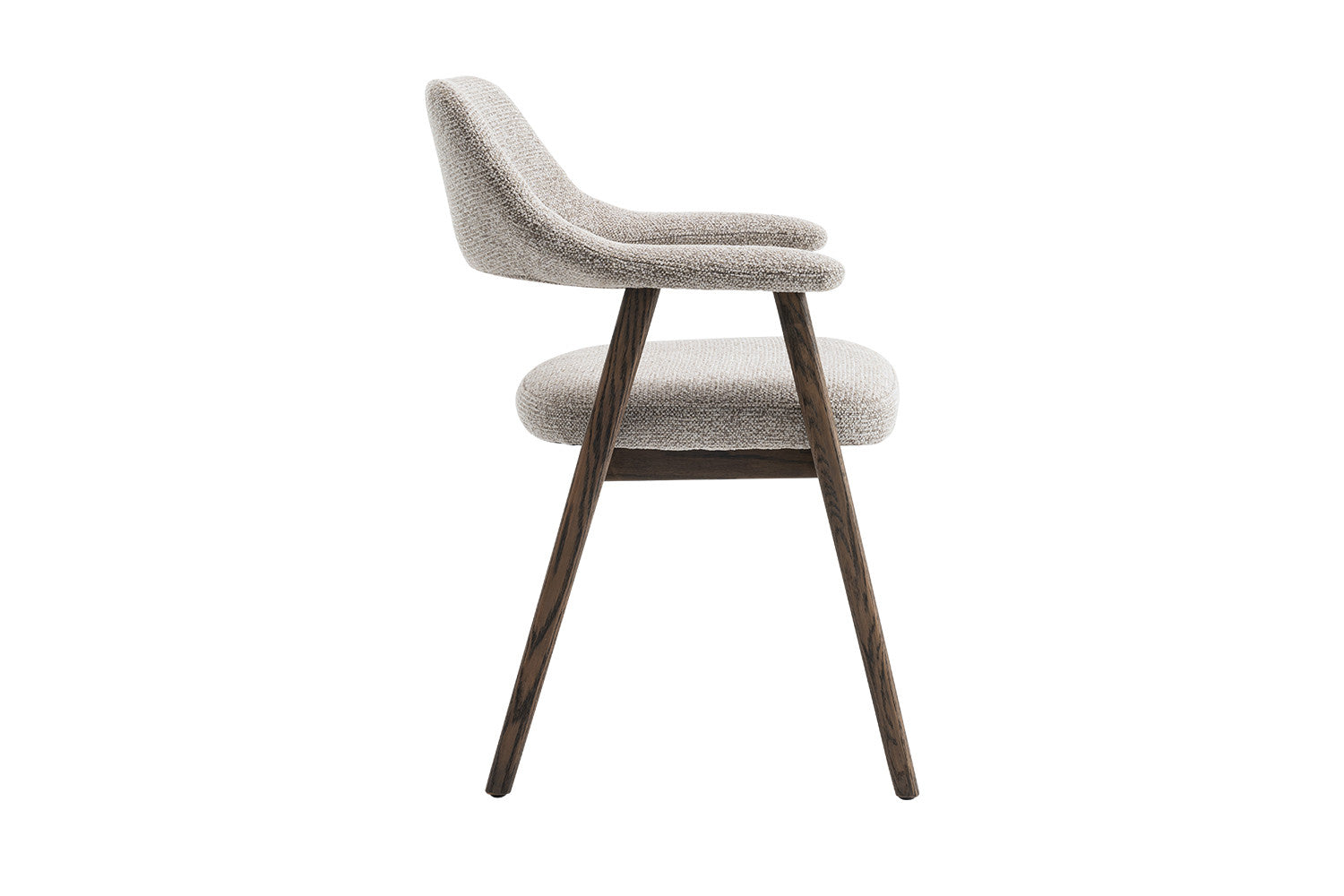 Stoel 'Coralie' Gerookte Massieve Eik Stof Ote Milan 130 Zand