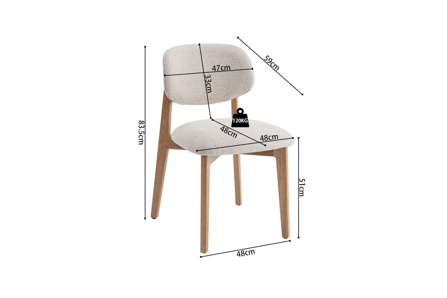 Stoel 'Carmen' Naturel Eik Ote Milan 103 Beige