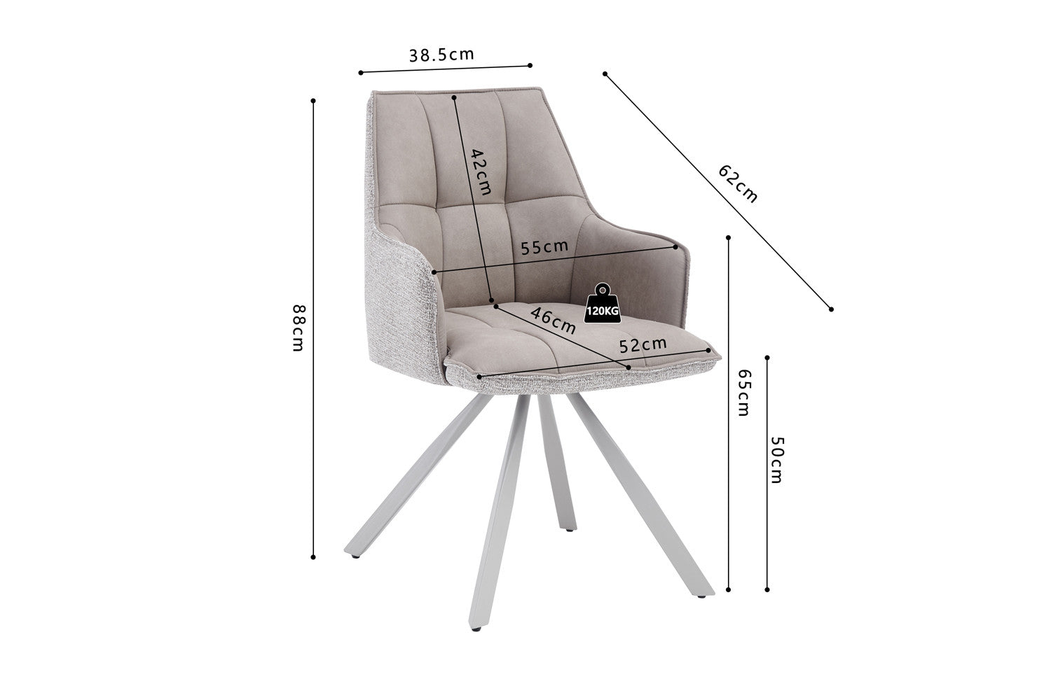 Stoel 'Solenne' Draaibaar tot 0 Ote Jonah 450 & Present 121 Beige