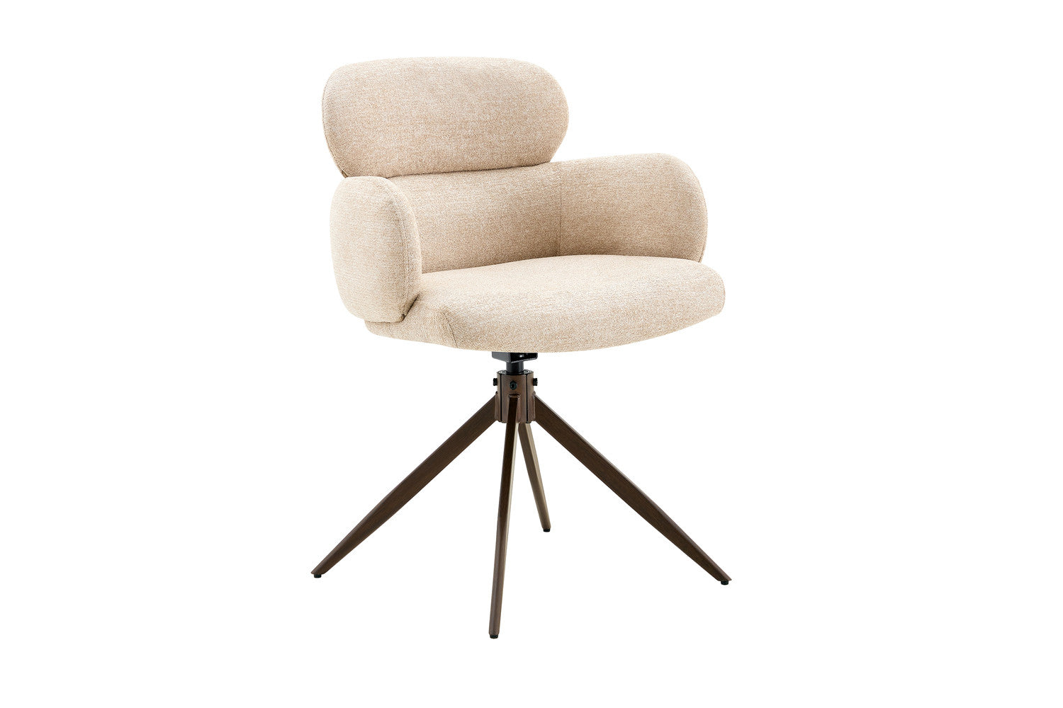 Stoel 'Roxane' walnoot Draaibaar tot 0 Stof Ote Focus-120 Beige