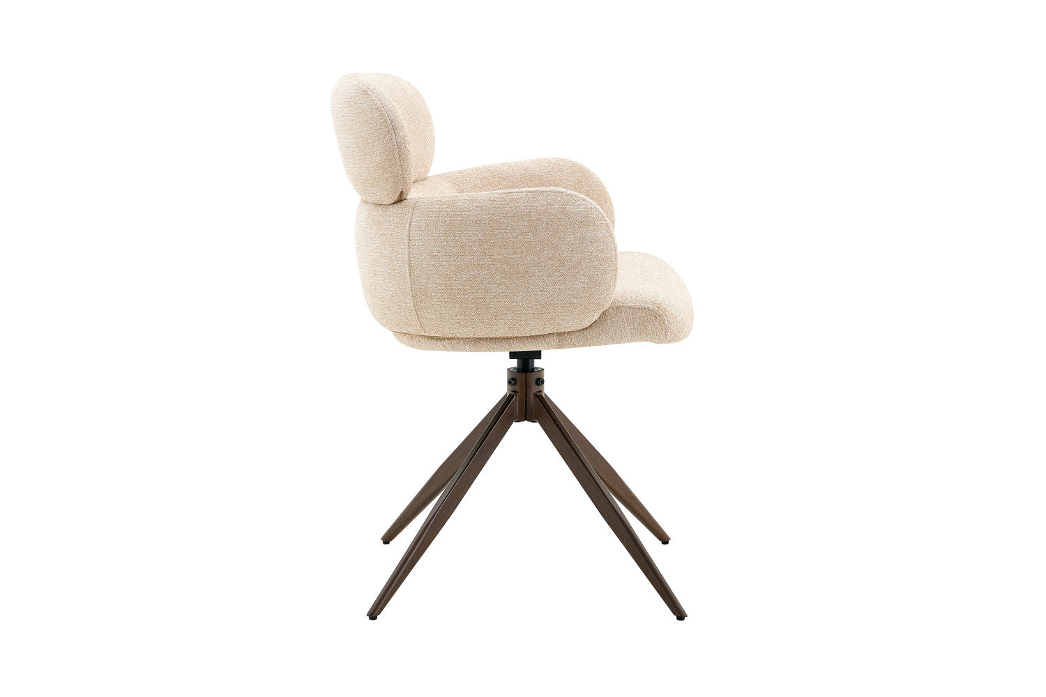Stoel 'Roxane' walnoot Draaibaar tot 0 Stof Ote Focus-120 Beige