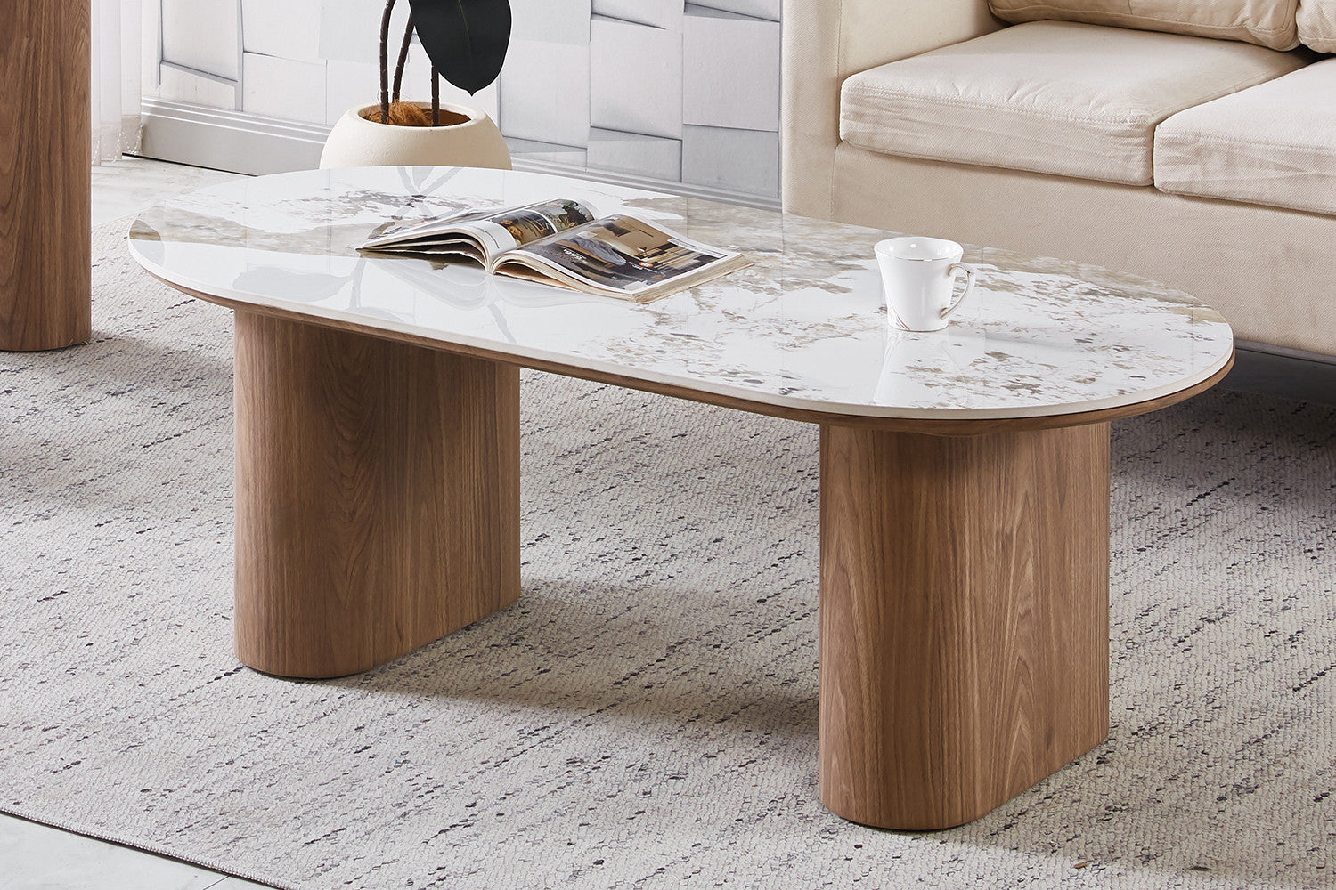 Salontafel 'Evora' Glanzend Steen Pandora